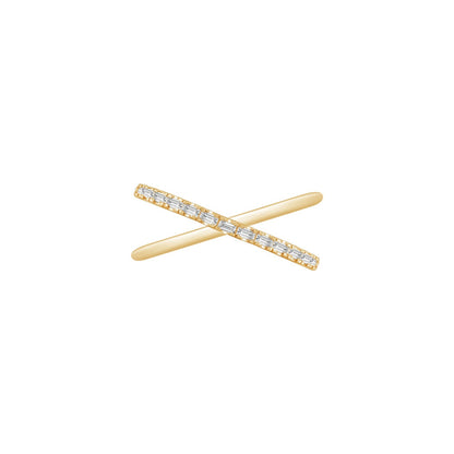 Horizontal Baguette X Ring