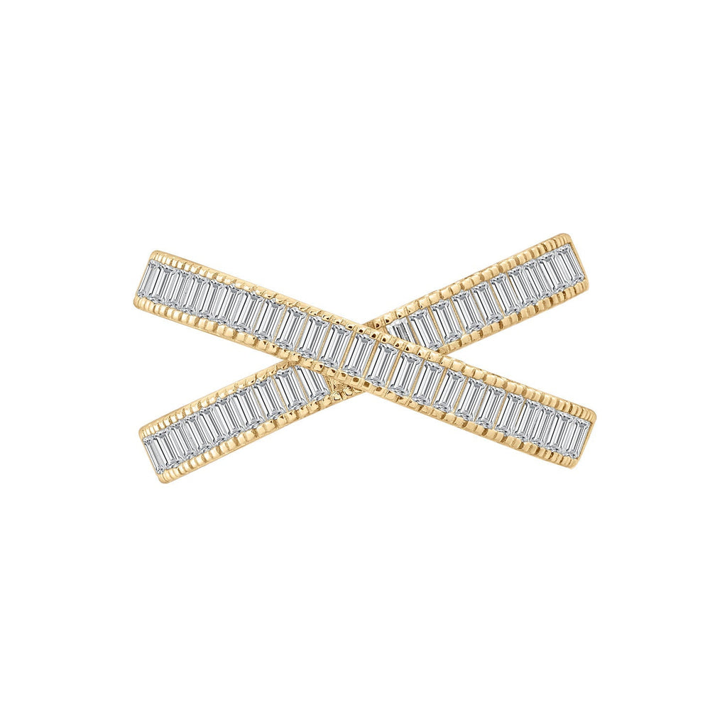 Double Vertical Baguette X Ring