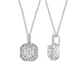 1.5 cttw Asscher-Cut Halo Pendant, 16" + 2" Extender