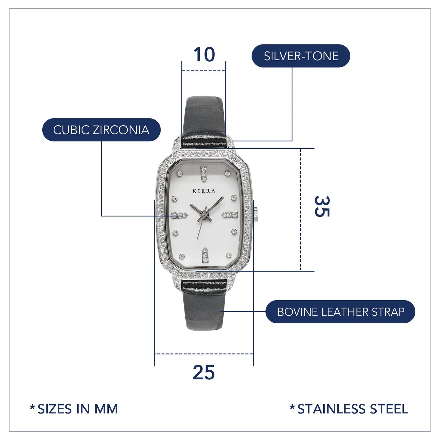 Octagon Bovine Leather Watch