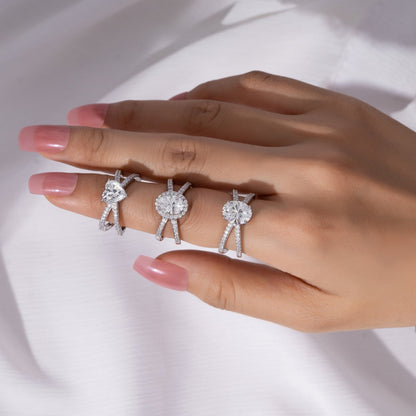 X Split Shank Oval Solitaire Ring JER18722