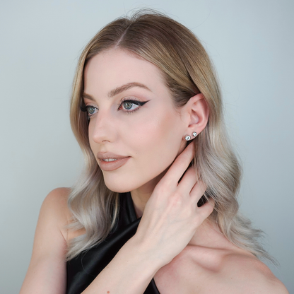 Bezel Stud Earrings JEE03587